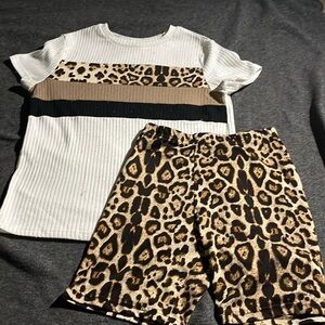 A two piece cheetah print set